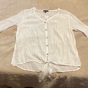 White Button-Down Women's Top